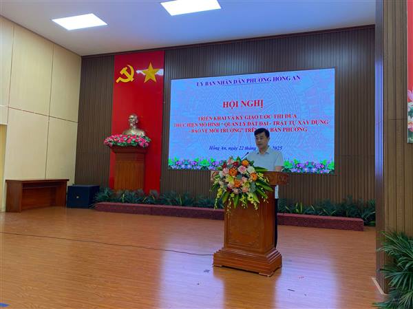 Phường Hồng An tổ chức Hội nghị ra mắt mô hình "Quản lý đất đai - Trật tự xây dựng - Bảo vệ môi trường".