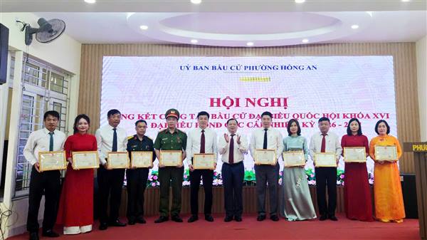 Phường Hồng An tổng kết công tác bầu cử đại biểu Quốc hội khóa XVI và đại biểu HĐND các cấp, nhiệm kỳ 2026 - 2031