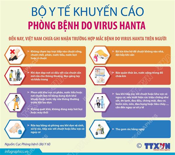 BỘ Y TẾ KHUYẾN CÁO PHÒNG BỆNH DO VIRUS HANTA