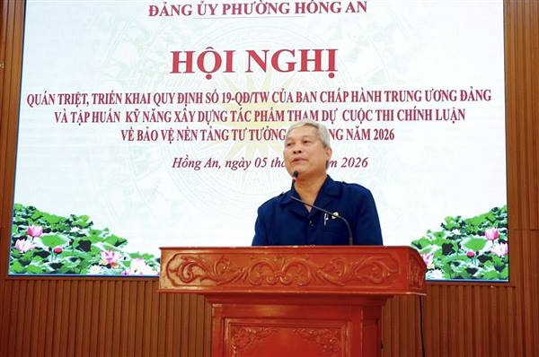 Phường Hồng An tập huấn kỹ năng xây dựng tác phẩm tham dự Cuộc thi chính luận về bảo vệ nền tảng tư tưởng của Đảng năm 2026