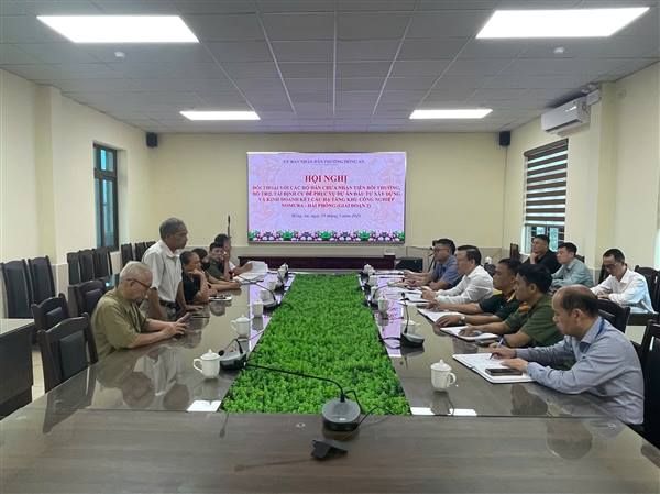 UBND phường Hồng An tổ chức đối thoại với 02 hộ dân (địa bàn An Hưng Cũ) chưa nhận tiền bồi thường hỗ trợ phục vụ Dự án đầu tư xây dựng và kinh doanh kết cấu hạ tầng khu công nghiệp Nomura-Hải Phòng (giai đoạn 2)
