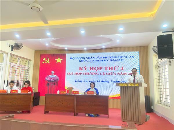 HỘI ĐỒNG NHÂN DÂN PHƯỜNG TỔ CHỨC THÀNH CÔNG KỲ HỌP THỨ 4 (KỲ HỌP THƯỜNG LỆ GIỮA NĂM 2026) HĐND PHƯỜNG KHOÁ II, NHIỆM KỲ 2026-2031.