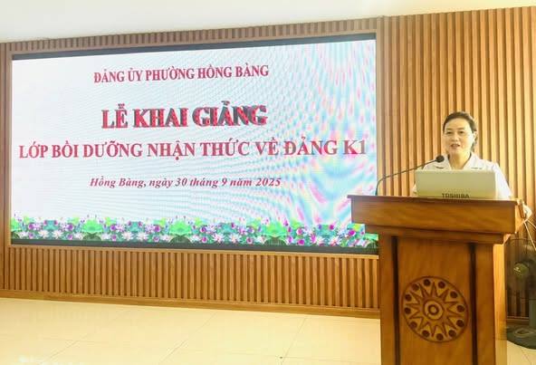 ĐẢNG ỦY PHƯỜNG HỒNG BÀNG TỔ CHỨC LỄ KHAI GIẢNG LỚP BỒI DƯỠNG NHẬN THỨC VỀ ĐẢNG KHÓA 1