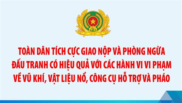Hưởng ứng cuộc vận động toàn dân giao nộp, thu hồi và tố giác các hành vi vi phạm pháp luật về vũ khí, vật liệu nổ, công cụ hỗ trợ và pháo