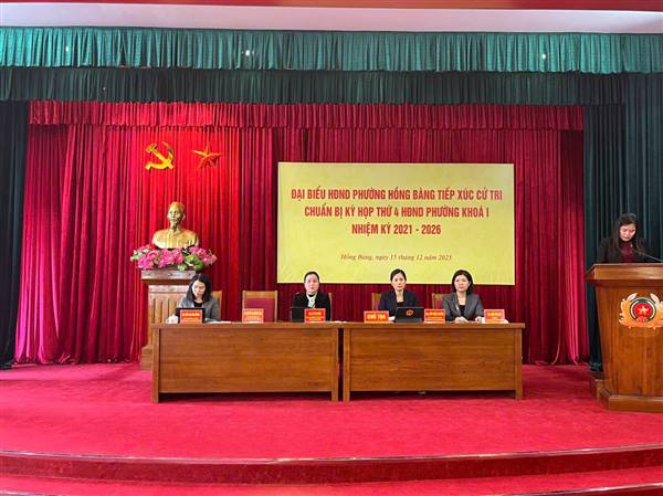 HỘI NGHỊ TIẾP XÚC CỬ TRI PHƯỜNG HỒNG BÀNG CHUẨN BỊ KỲ HỌP THƯỜNG LỆ CUỐI NĂM 2025 (KỲ HỌP THỨ 4) HĐND PHƯỜNG KHÓA I, NHIỆM KỲ 2021-2026