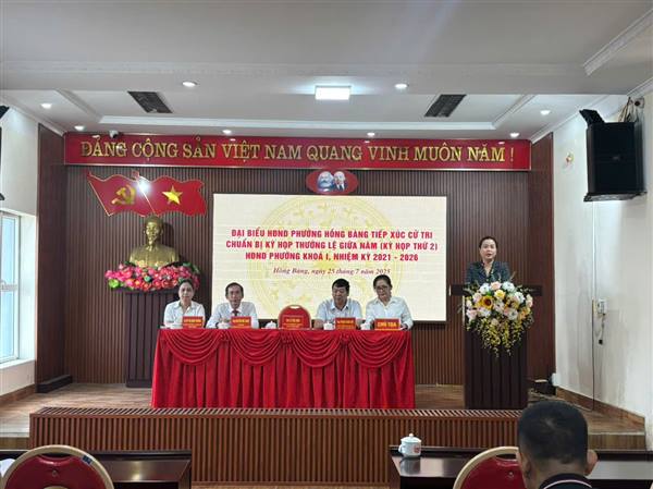 HỘI NGHỊ TIẾP XÚC CỬ TRI PHƯỜNG HỒNG BÀNG CHUẨN BỊ KỲ HỌP THỨ 2 HĐND PHƯỜNG KHÓA I, NHIỆM KỲ 2021-2026