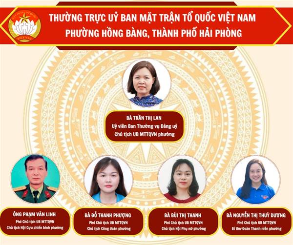 ỦY BAN MẶT TRẬN TỔ QUỐC VIỆT NAM PHƯỜNG HỒNG BÀNG GIỚI THIỆU NHÂN SỰ BAN THƯỜNG TRỰC VÀ BỘ MÁY CƠ QUAN ỦY BAN MẶT TRẬN TỔ QUỐC VIỆT NAM PHƯỜNG