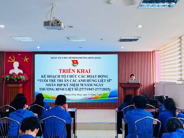 Hội nghị triển khai Kế hoạch 27 tháng 7 tại Đoàn phường Hồng Bàng