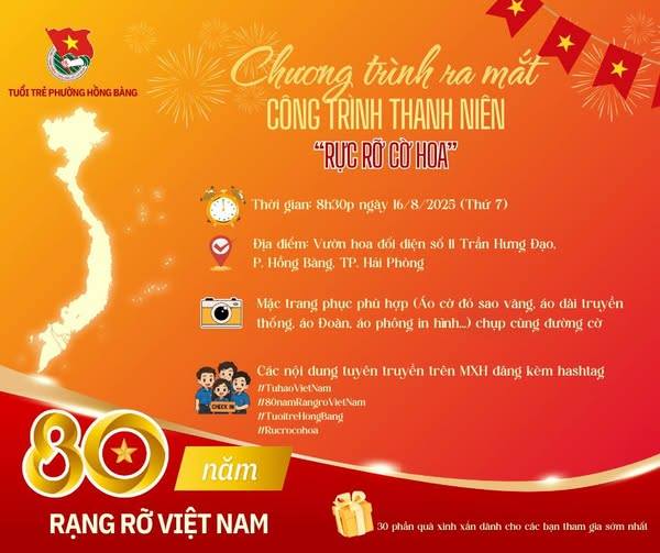 CHƯƠNG TRÌNH RA MẮT CÔNG TRÌNH THANH NIÊN RỰC RỠ CỜ HOA