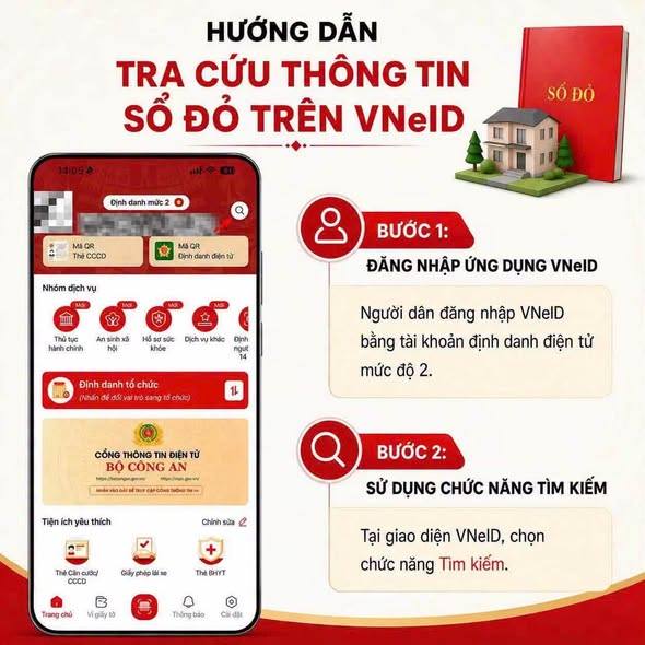 MỚI: Sổ đỏ bắt đầu hiển thị trên VNeID, người dân có thể tra cứu theo cách sau
