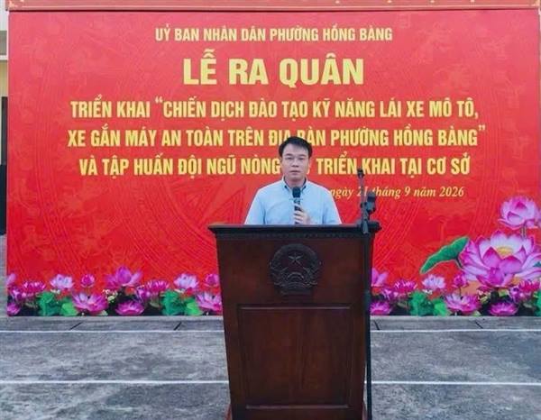 PHƯỜNG HỒNG BÀNG TỔ CHỨC LỄ RA QUÂN TRIỂN KHAI CHIẾN DỊCH ĐÀO TẠO KỸ NĂNG LÁI XE MÔ TÔ, XE GẮN MÁY AN TOÀN NĂM 2026