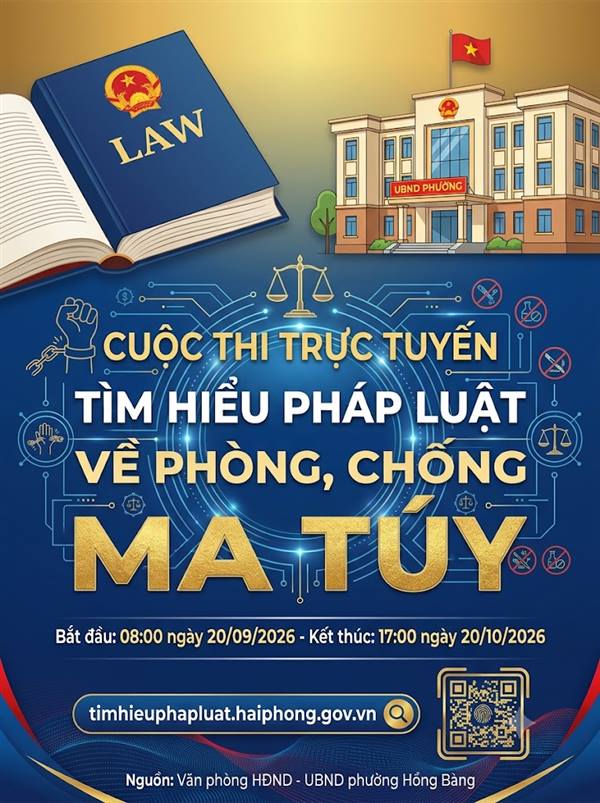  Hội đồng phối hợp, phổ biến giáo dục phường Hồng Bàng phát động Cuộc thi trực tuyến “Tìm hiểu pháp luật về phòng, chống ma túy” trên địa bàn phường