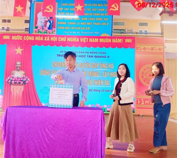 TRƯỜNG TIỂU HỌC TÂN QUANG II – ẤM ÁP NGHĨA TÌNH HƯỚNG VỀ MIỀN TRUNG – TÂY NGUYÊN