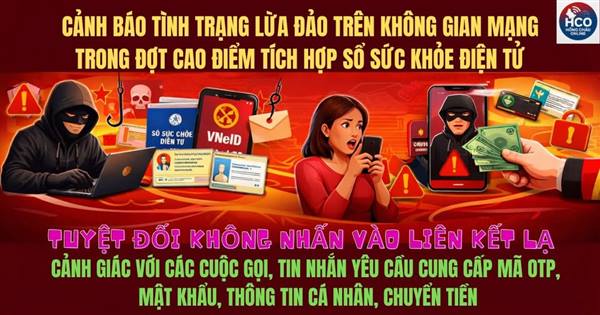 CÔNG AN XÃ HỒNG CHÂU CẢNH BÁO TÌNH TRẠNG LỪA ĐẢO TRÊN KHÔNG GIAN MẠNG TRONG ĐỢT CAO ĐIỂM TÍCH HỢP SỔ SỨC KHỎE ĐIỆN TỬ, TÀI KHOẢN AN SINH XÃ HỘI VÀ CÁC LOẠI GIẤY TỜ TRÊN ỨNG DỤNG VNEID 