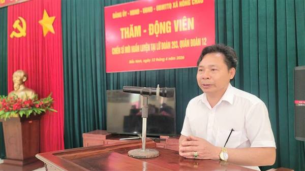 LÃNH ĐẠO XÃ HỒNG CHÂU THĂM VÀ ĐỘNG VIÊN CHIẾN SĨ  MỚI HUẤN LUYỆN TẠI LỮ ĐOÀN 203, QUÂN ĐOÀN 12 (TỈNH BẮC NINH).