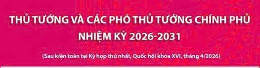 THỦ TƯỚNG VÀ CÁC PHÓ THỦ TƯỚNG CHÍNH PHỦ NHIỆM KỲ 2026-2031
