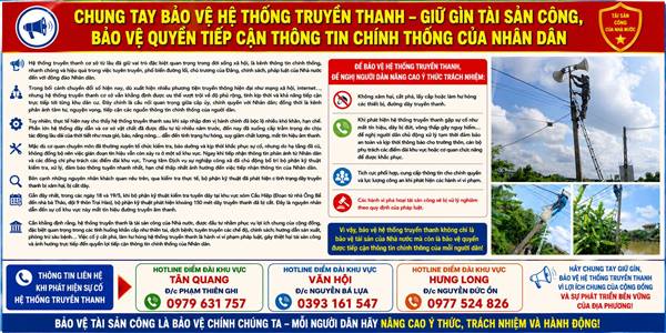 Bảo vệ hệ thống truyền thanh chính là giữ gìn tài sản công, bảo vệ quyền lợi tiếp cận thông tin chính thống của Nhân dân