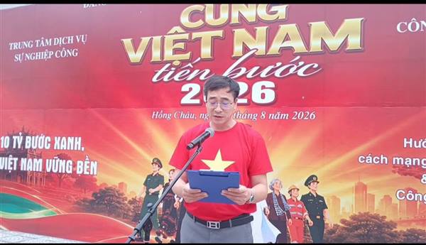 xã Hồng Châu hưởng ứng chương trình "đi bộ cùng Việt Nam tiến bước"