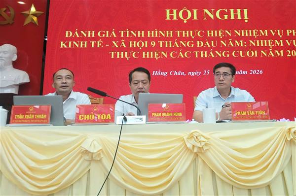 Hồng Châu đánh giá kết quả phát triển kinh tế xã hội 9 tháng đầu năm, triển khai nhiệm vụ các tháng cuối năm 2026