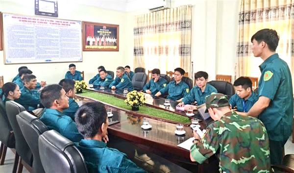 Ban Chỉ huy Quân sự xã Hợp Tiến họp triển khai kế hoạch bảo vệ Đại hội Đảng bộ xã lần thứ I, nhiệm kỳ 2025-2030