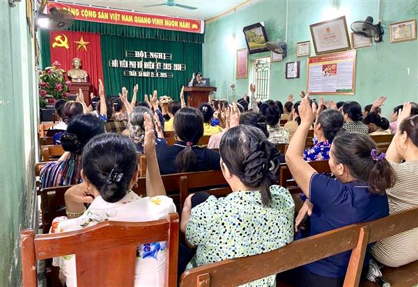 HỘI LIÊN HIỆP PHỤ NỮ XÃ HỢP TIẾN TRIỂN KHAI CÔNG TÁC TỔ CHỨC ĐẠI HỘI 