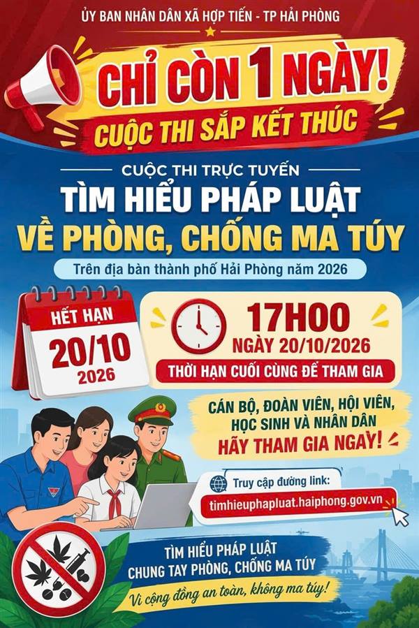 Cuộc thi trực tuyến “Tìm hiểu pháp luật về phòng, chống ma túy” trên địa bàn thành phố Hải Phòng năm 2026