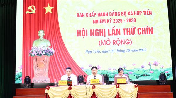 Ban Chấp hành Đảng bộ xã Hợp Tiến tổ chức hội nghị lần thứ 9 mở rộng