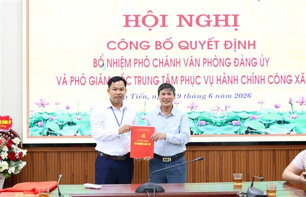 Hợp Tiến công bố quyết định bổ nhiệm cán bộ 