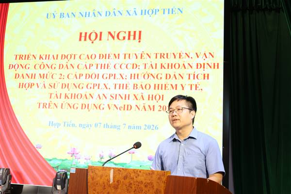 Hợp Tiến triển khai đợt cao điểm tuyên truyền, vận động công dân thực hiện đề án 06 năm 2026