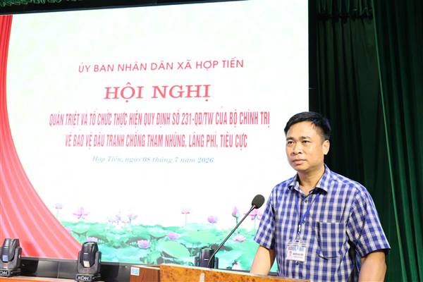 UBND xã Hợp Tiến quán triệt, triển khai thực hiện Quy định số 231-QĐ/TW của Bộ Chính trị