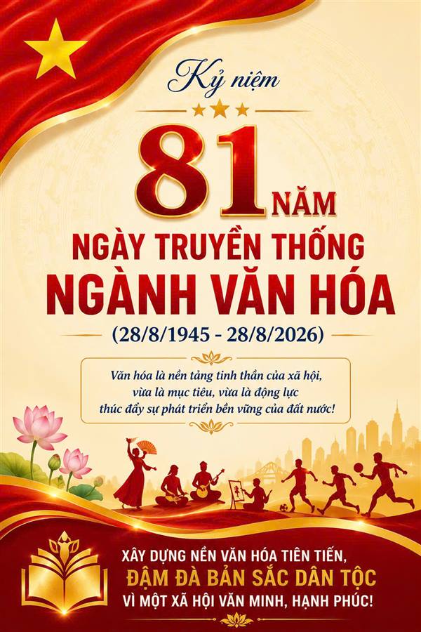 Xã Hợp Tiến kỷ niệm 81 năm ngày truyền thống ngành Văn hóa (28/8/1945 - 28/8/2026) 