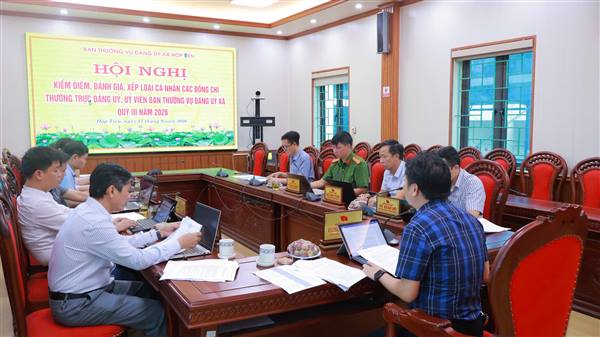 Hội nghị đánh giá, xếp loại các đồng chí Thường trực và Ban Thường vụ Đảng ủy xã Hợp Tiến quý III năm 2026