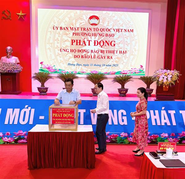 Ủy ban MTTQ Việt Nam phường Hưng Đạo phát động ủng hộ đồng bào bị thiệt hại do bão, lũ gây ra