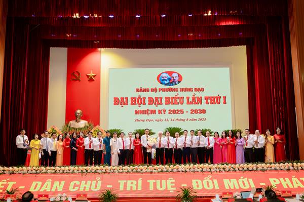 ĐẠI HỘI ĐẠI BIỂU ĐẢNG BỘ PHƯỜNG HƯNG ĐẠO LẦN THỨ NHẤT, NHIỆM KỲ 2025 - 2030 THÀNH CÔNG TỐT ĐẸP