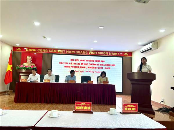 Hội nghị Tiếp xúc cử tri sau kỳ họp thứ 2 HĐND phường khoá I, nhiệm kỳ 2021-2026.