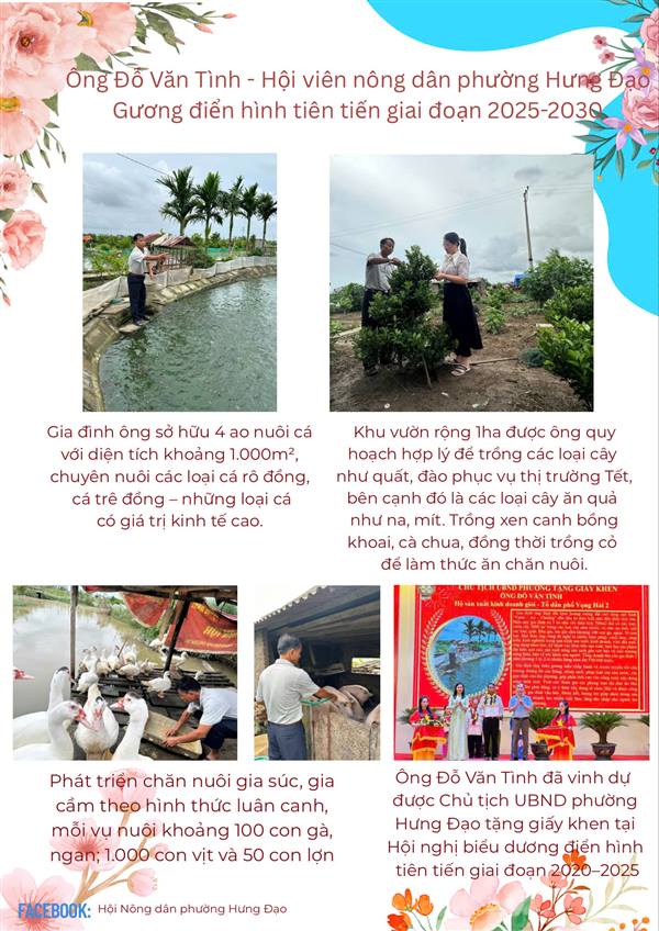 Gương điển hình tiên tiến Hội nông dân phường giai đoạn 2025-2030.