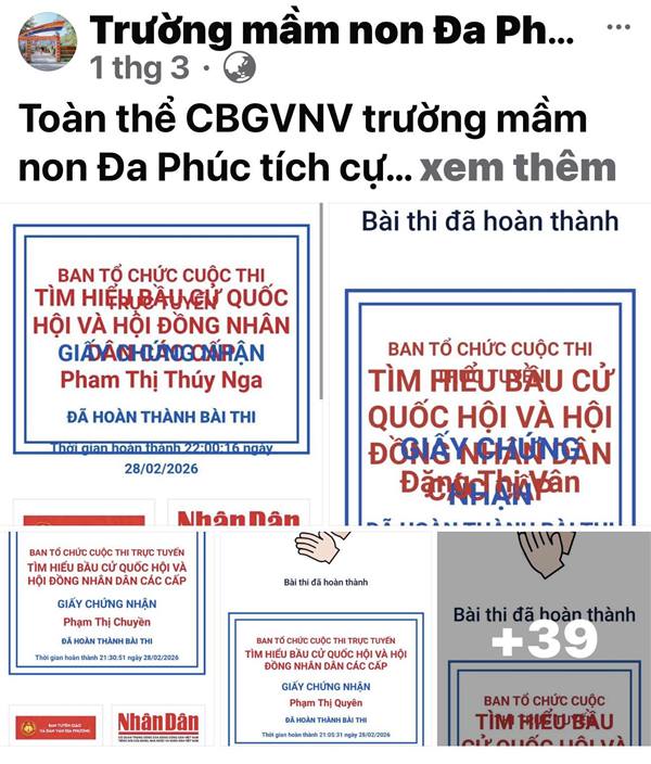 Cán bộ, đảng viên, đoàn viên, hội viên các đoàn thể chính trị - xã hội, các tầng lớp Nhân dân phường Hưng Đạo tích cực hưởng ứng, tham gia Cuộc thi trực tuyến tìm hiểu bầu cử Quốc hội và HĐND các cấp do Ban Tuyên giáo và Dân vận Trung ương phối hợp với Đảng ủy Quốc hội tổ chức.