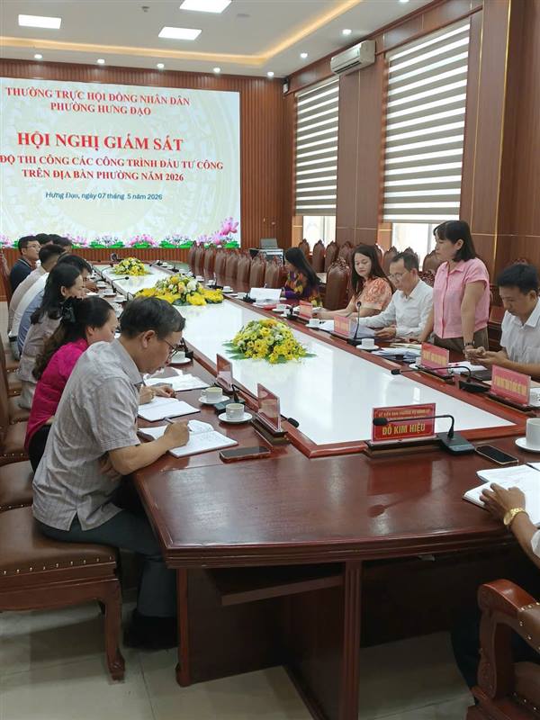 Thường trực Hội đồng Nhân dân phường Hưng Đạo tổ chức khảo sát tiến độ thi công các công trình đầu tư công trên địa bàn vào năm 2026