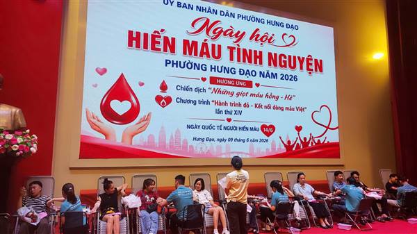 Phường Hưng Đạo: Gần 400 người tham gia Ngày hội hiến máu tình nguyện năm 2026