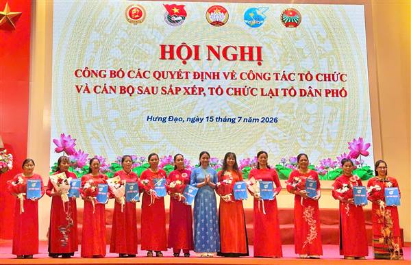 HỘI LHPN PHƯỜNG TỔ CHỨC CÔNG BỐ QUYẾT ĐỊNH VỀ CÔNG TÁC TỔ CHỨC, CÔNG TÁC CÁN BỘ CHI HỘI TỔ DÂN PHỐ