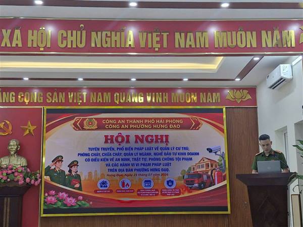 HỘI NGHỊ TUYÊN TRUYỀN PHÁP LUẬT VÀ PHÒNG CHỐNG TỘI PHẠM TRÊN ĐỊA BÀN PHƯỜNG HƯNG ĐẠO