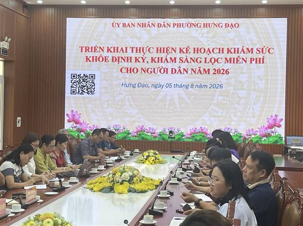 UBND PHƯỜNG HƯNG ĐẠO: TRIỂN KHAI ĐỢT CAO ĐIỂM "90 NGÀY TĂNG TỐC – VỀ ĐÍCH KHÁM SỨC KHỎE TOÀN DÂN NĂM 2026"