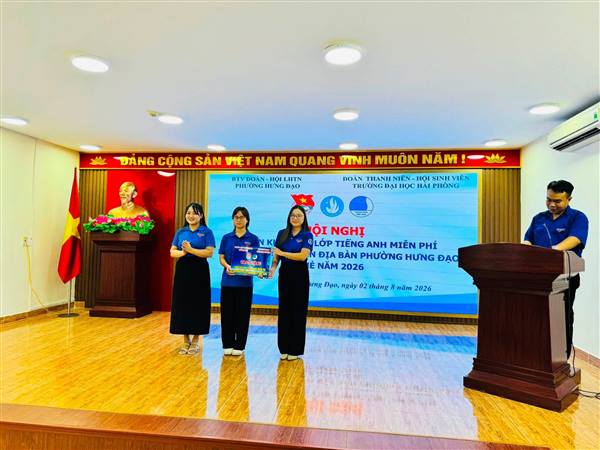 Đoàn phường Hưng Đạo tổ chức Hội nghị triển khai các lớp dạy Tiếng Anh miễn phí tại 11 Tổ dân phố trên địa bàn phường.
