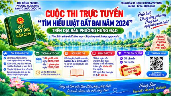 Hưng Đạo tổ chức Cuộc thi trực tuyến “Tìm hiểu Luật Đất đai năm 2024”
