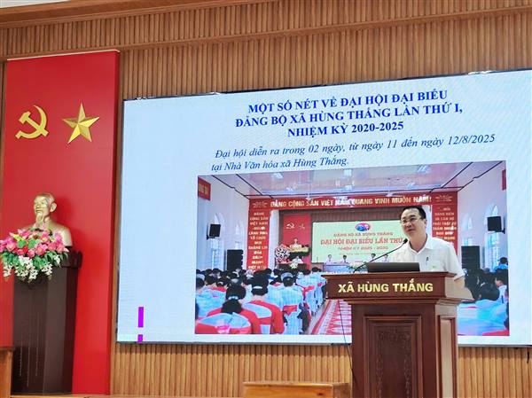 Đảng ủy xã Hùng Thắng tổ chức Hội nghị học tập, quán triệt Nghị quyết Đại hội đại biểu Đảng bộ xã Hùng Thắng lần thứ I; Nghị quyết số 226/2025/QH15 của Quốc hội về thí điểm một số cơ chế, chính sách đặc thù phát triển thành phố Hải Phòng.