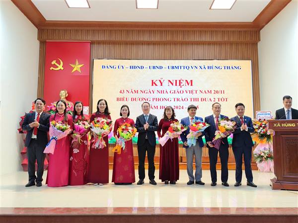 Hùng Thắng kỷ niệm 43 năm Ngày Nhà giáo Việt Nam và biểu dương phong trào thi đua “Hai tốt” năm học 2024–2025