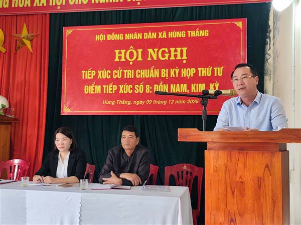 Đại biểu HĐND xã Hùng Thắng khóa I tổ chức 9 điểm tiếp xúc cử tri