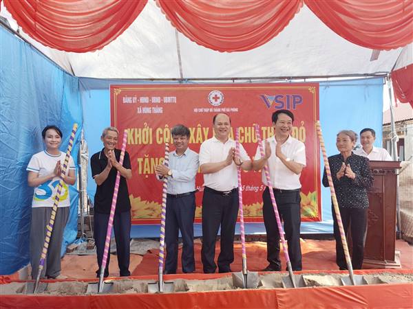 Khởi công xây dựng Nhà Chữ thập đỏ cho hộ cận nghèo tại xã Hùng Thắng