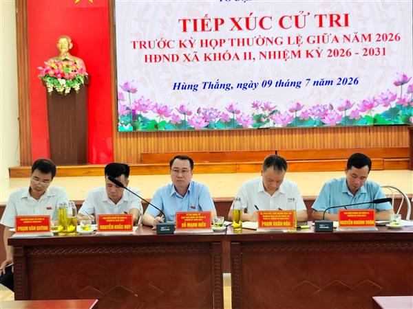 HĐND xã Hùng Thắng tiếp xúc cử tri chuẩn bị Kỳ họp thường lệ giữa năm 2026