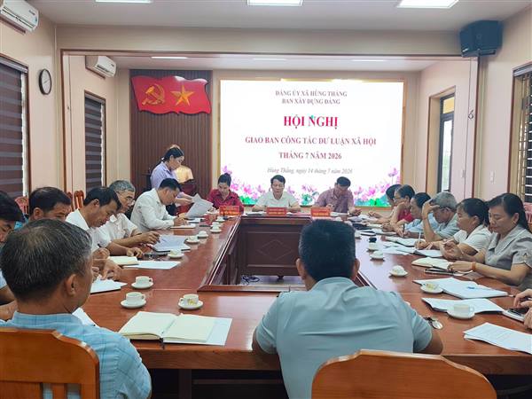 Ban Xây dựng Đảng Đảng ủy xã tổ chức Hội nghị giao ban công tác dư luận xã hội tháng 7 năm 2026